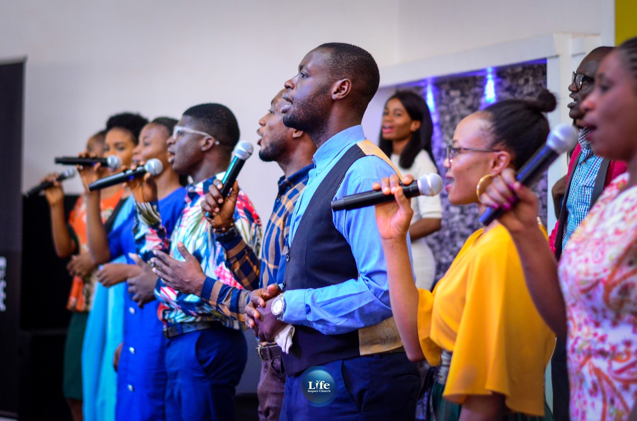 The choir leading worship on a Sunday morning