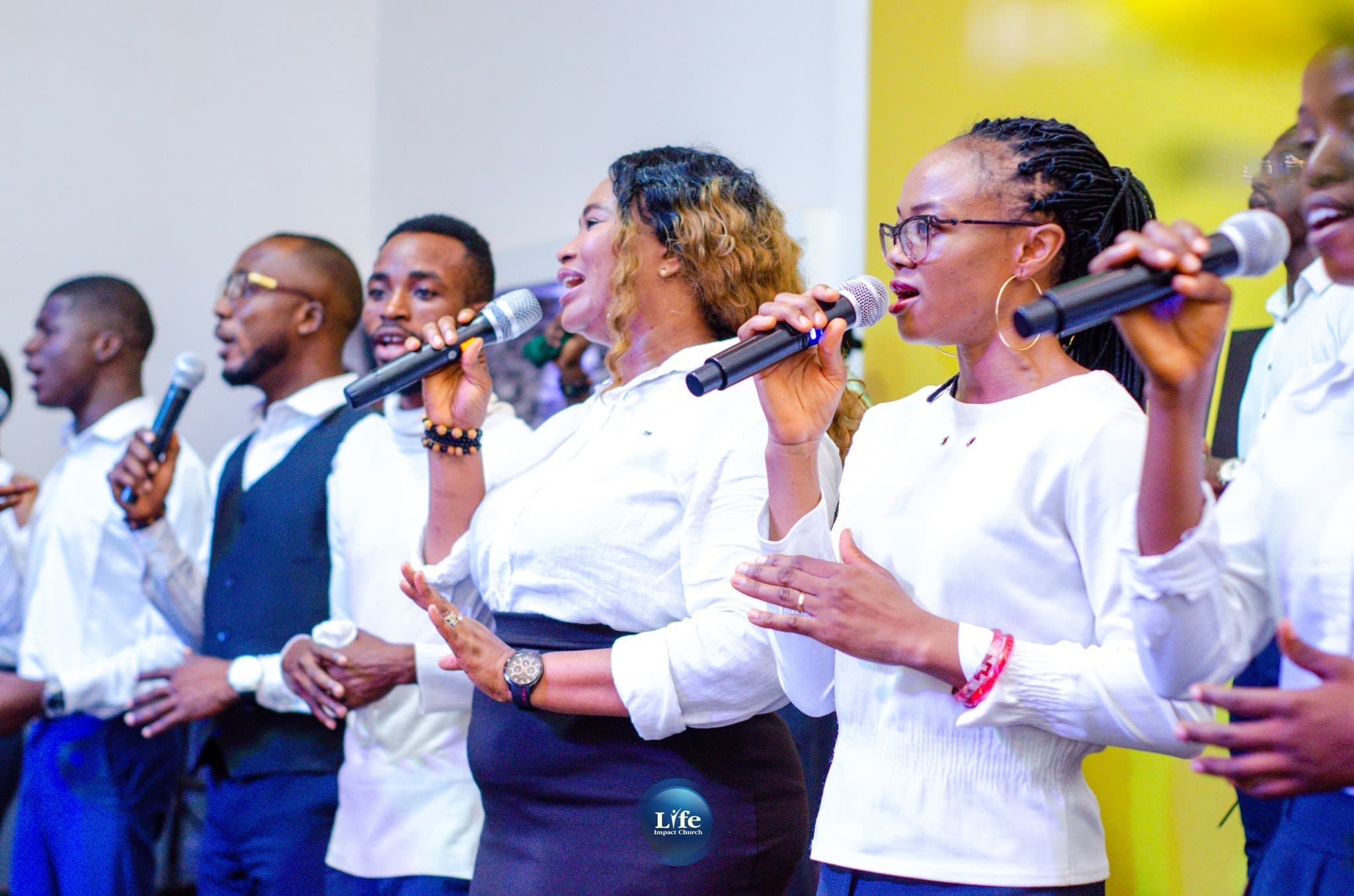 The choir singing together